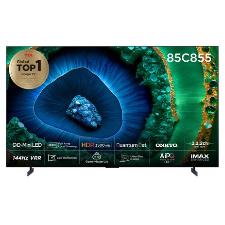 TCL 4K UHD QLED QD-MiniLED 안드로이드12 TV, 215cm(85인치), 85C855, 스탠드형, 방문설치-추천-상품