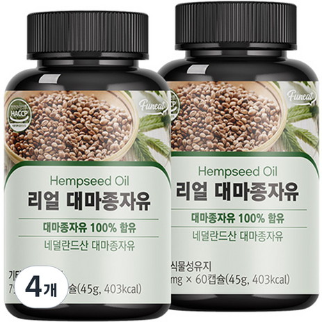 퍼니트 리얼 대마종자유 750mg, 60정, 4개-추천-상품