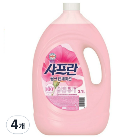 샤프란 섬유유연제 핑크 센세이션 본품, 3.1L, 4개-추천-상품