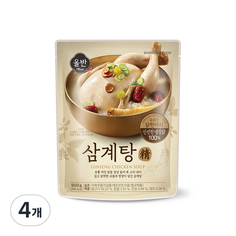 올반 삼계탕 정, 900g, 4개-추천-상품