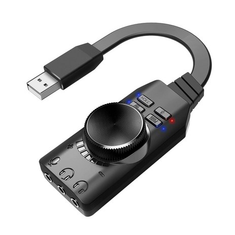 컴스 7.1CH 서라운드 USB 사운드카드 게이밍 외장형, HA005, 1개-추천-상품