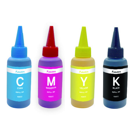 풀컬러즈 삼성 전기종 호환 리필잉크 100ml 4종, 검정, 파랑, 노랑, 빨강, 1세트-추천-상품