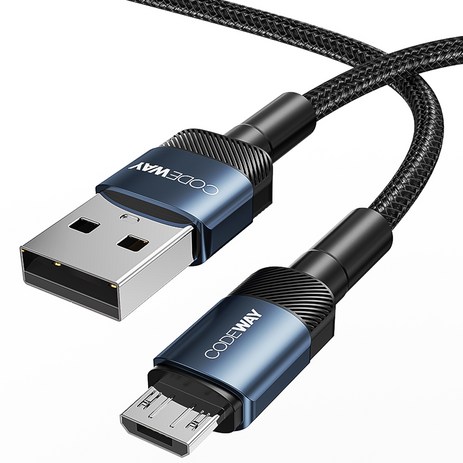 코드웨이 USB A타입-마이크로 5핀 케이블, 2m, 블루, 1개-추천-상품