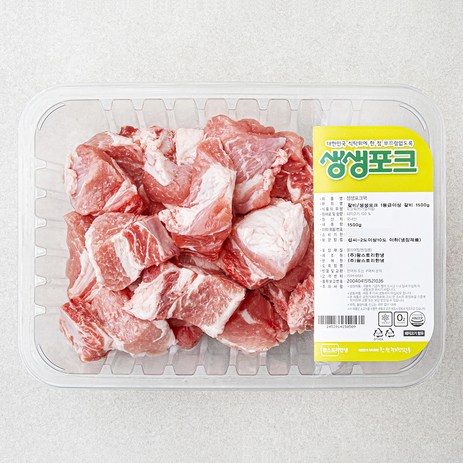 생생포크 한돈 갈비 1등급 이상 (냉장), 1500g, 1팩-추천-상품