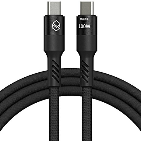 신지모루 단선 방지 100W C타입-C타입 PD 초고속 충전 케이블, 2m, 블랙, 1개-추천-상품