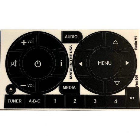20112016 피아트 500용 교체 라디오 헤드 유닛 버튼 스티커 미국산으로 마모 벗겨짐 고정-추천-상품