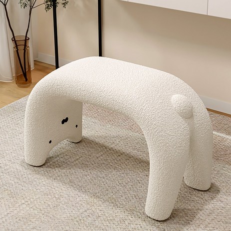 고양이 모양 스툴 의자 1인 디자인 인테리어 화이트 화장대 의자 거실 현관, 고양이 화이트-추천-상품