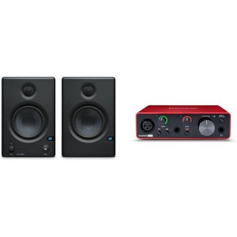 PreSonus Eris E4.5 2Way 4.5 니어 필드 스튜디오 모니터 페어 Focusrite Scarlett Solo 3세대 USB 오디오 인터페이스프로 툴 포함 첫 번-추천-상품