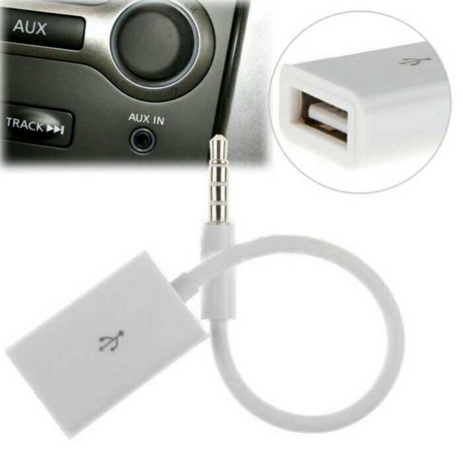 3.5mm 남성 AUX 스테레오 음악 오디오 플러그 잭 USB 2.0 자동차 용 여성 컨버터 충전기 케이블 MP3, 설명, 화이트, 설명, 1개-추천-상품