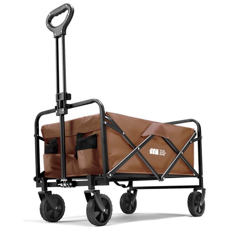 탄씨엔쯔 접이식 캠핑 웨건 다용도 아웃도어 캠핑카트, 1개, 커피-추천-상품