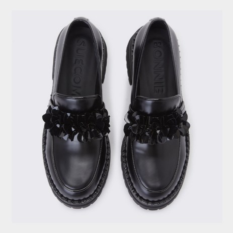 금빛써니 슈콤마보니 Beads flower loafer(black)-추천-상품