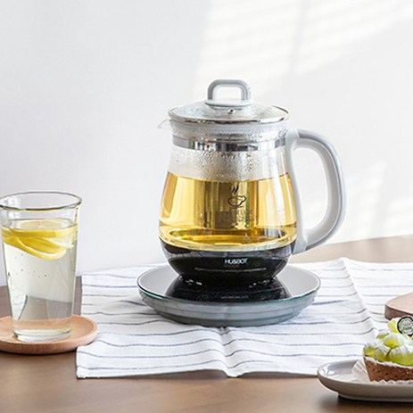 휴앤봇 전기 티포트 1.7L 차탕기 분유 유리 주전자 커피 티메이커 HB-8090D, 1개-추천-상품