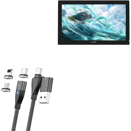 Huion Kamvas Pro 24 4K와 호환되는 박스웨이브 케이블 MagnetoSnap PD AllCharge 100W Magnet 충전 USB TypeC Micro 4K-추천-상품