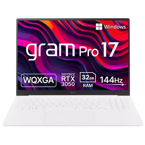 LG전자 2024 그램 Pro 17 43.1 코어Ultra7 지포스 RTX 3050, 에센스 화이트, 2TB, 32GB, WIN11 Home, 17Z90SP-ED7HK-추천-상품