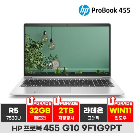 HP 프로북 455 G10 라이젠5 15인치, 9F1G9PT, WIN11 Pro, 32GB, 2TB, 실버-추천-상품