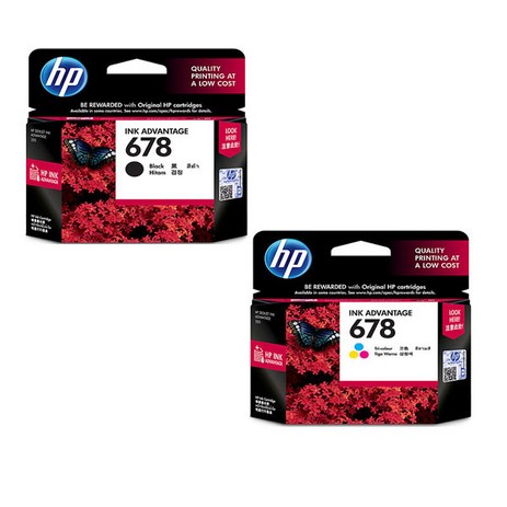 HP 678 잉크 검정+컬러 세트 HP3545 HP4645 HP2545 HP3540, 검정(CZ107AA)+컬러(CZ108AA), 1세트-추천-상품