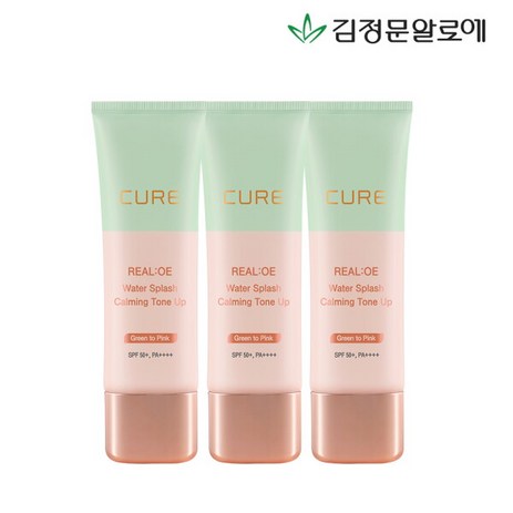 김정문알로에 [김정문알로에] 큐어 리알로에 워터 카밍 톤업 선크림 3개, 40g-추천-상품