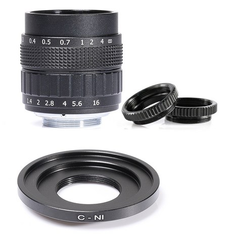 Fujian 50mm F1.4 CCTV TV 카메라 렌즈 + C-N1 마운트 링 NIKON1 미러리스 카메라 J1/J2/J3/J4/J5, 1.니콘 1, 1개-추천-상품