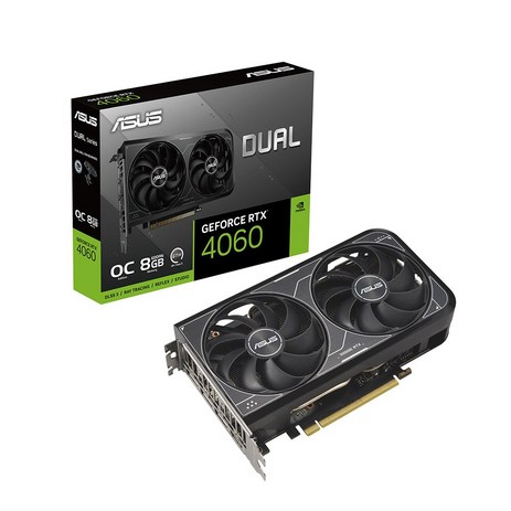 에이수스 ASUS DUAL 지포스 RTX 4060 V2 O8G OC D6 8GB 박스제품, DUAL-RTX4060-O8G-V2-BOX-블랙계열-추천-상품