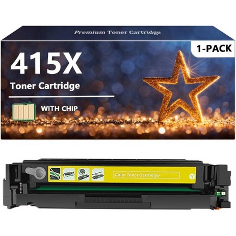 415X 토너 카트리지칩 포함 HP 415A W2030X W2031X W2032X W2033X 워크 포 Color Pro M454 시리즈 M479 프린터 블랙 1개, 1 Yellow-추천-상품