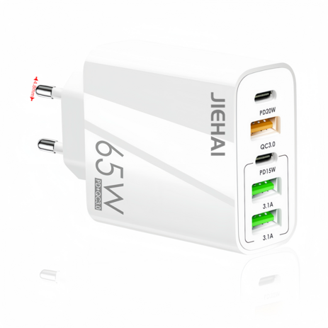 3USB+2PD 5포트 멀티 고속충전기 한국 규격 충전기65w, 하얀색, 1개-추천-상품