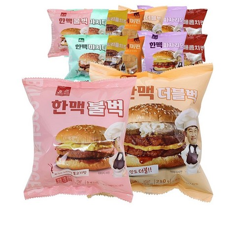 불벅 더블버거 햄버거 한맥 가성비짱 마시따 벅 등 7종총집합, 150g, 1세트-추천-상품