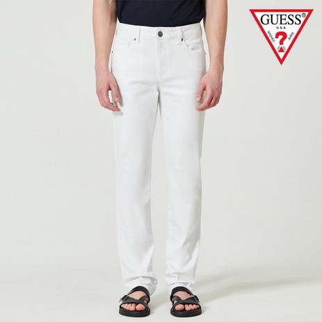 매장정품 게스 GUESS 남성 화이트 슬림 스트레이트 청바지 MO2D9040 1374377-추천-상품