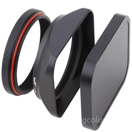 후지카메라 X100v 사각 렌즈 후드 49MM 필터어댑터 X100vi X100f, B. 블랙-추천-상품