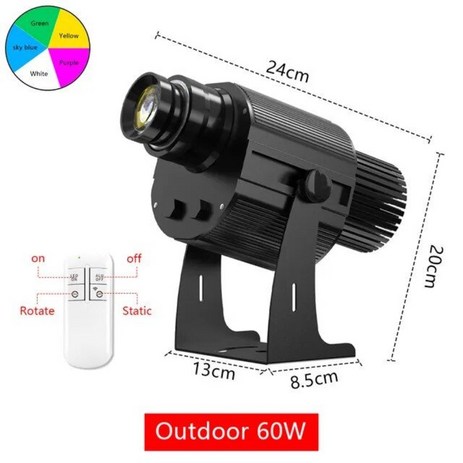 바닥 광고 로고 레이저 빔 고보조명 로고젝터 LED 회전 이미지 프로젝션 조명, TW-60W 야외-추천-상품