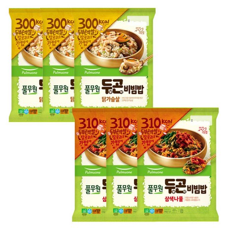 풀무원 두부 곤약 비빔밥 400g X 6개 (삼색나물3+닭가슴살3), 1세트-추천-상품