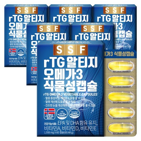 순수식품 rTG 알티지 오메가3 1000mg, 60정, 6개-추천-상품