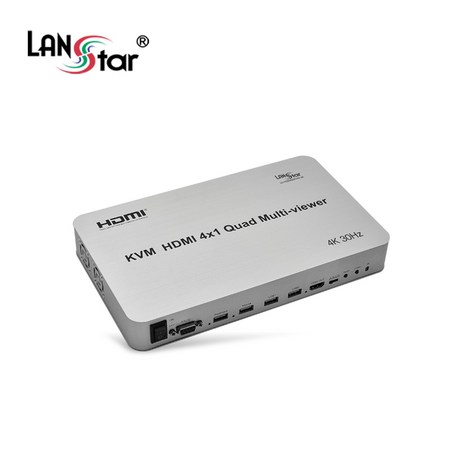 LANstar HDMI 4x1 KVM 멀티뷰어 4K해상도 LS-HDM402KVM-4K, 1개-추천-상품