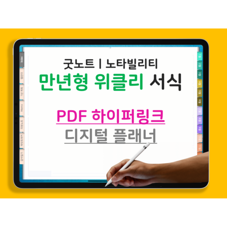 [플랜덴] 만년형 아이패드 굿노트 다이어리 속지 / pdf 서식 / 하이퍼링크 플래너 / 위클리 플래너 / 일정기록, 오아시스, 개별문의-추천-상품