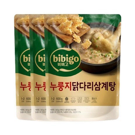 비비고 누룽지 닭다리 삼계탕, 3개, 600g-추천-상품