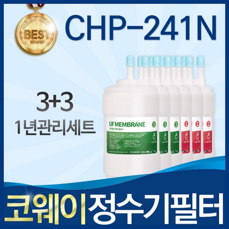 코웨이 CHP-241N 고품질 정수기 필터 호환 1년관리세트, A타입_1년관리세트(3+3=6개), 1개-추천-상품