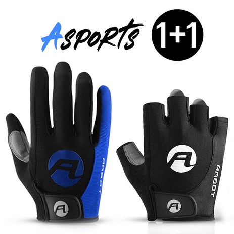 듀웨이-라이딩-글러브-장장갑(폰터치)+라이딩-글러브-반장갑-1+1-블루(M)-블루(M)-추천-상품