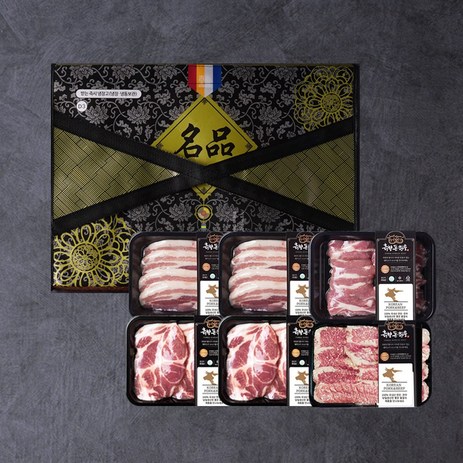 한돈선물세트 5호 냉장 삼겹살+목살+항정살+가브리살 2.8kg 고기선물세트 설날 추석 흙향돈한우, 1개-추천-상품