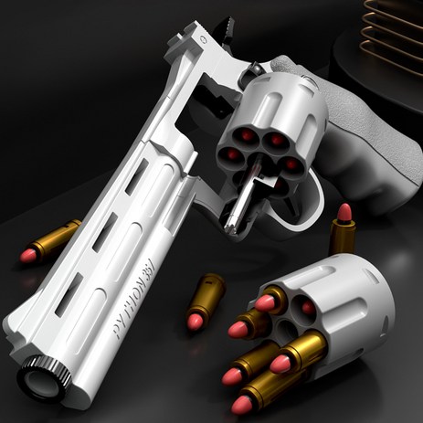 리볼버 연발 자동 탄피 배출 배그 배틀그라운드 너프건 서바이벌 권총, 2.5인치, 1개-추천-상품