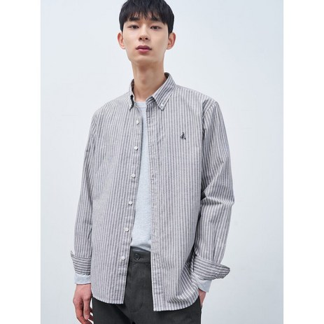 빈폴멘 리넨 블렌드 스트라이프 셔츠 애쉬 BC3364O084 380940-추천-상품