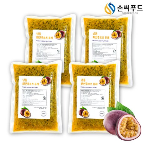 손씨푸드 패션후르츠 퓨레 냉동 백향과, 1kg, 4개-추천-상품