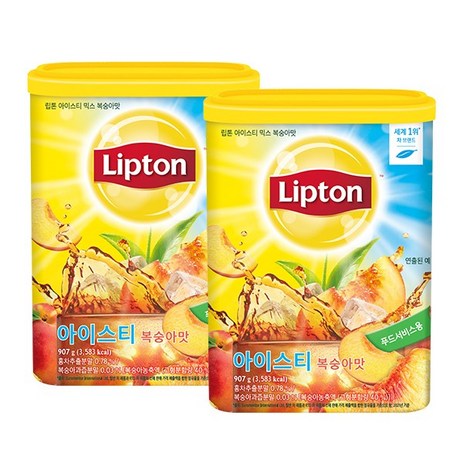 립톤 아이스티 복숭아맛 907g 2개세트, 2개-추천-상품
