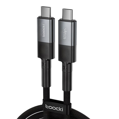 Toocki USB4 8K 썬더볼트4 호환 40Gbps PD C타입-C타입 240W 1m 충전케이블, 그레이, 1개-추천-상품