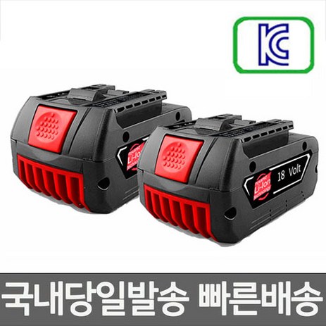 보쉬 BAT609 전동드릴 호환충전배터리 18V 6.0Ah 2Pcs 국내당일발송, 보쉬 18V 6000mAh*2Pcs, 1개-추천-상품