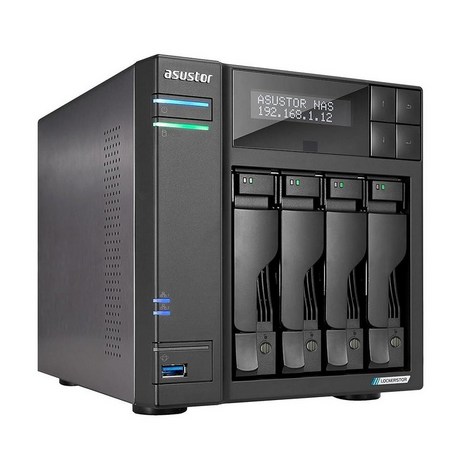 Asustor Lockerstor 4 Gen2 AS6704T - 4베이 NAS 쿼드 코어 2.0GHz CPU M.2 NVMe 슬롯 4개 듀얼 2.5GbE 10GbE로 업그레-추천-상품