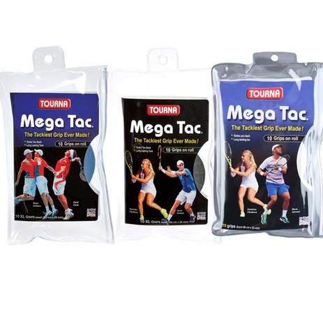투나 MEGA TAC 메가텍 테니스 그립 10입 화이트 블루 블랙, 1개-추천-상품