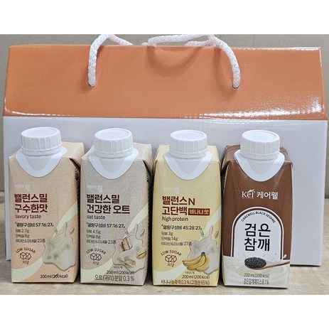 케어웰 영양식 혼합 10입 ( 200ml*10개) ( 구수4 오트2 검은참깨2 프로틴2 ) 재가센터 및 주간보호센터 선물용, 200ml-추천-상품