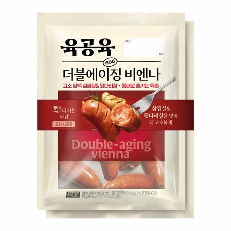 육공육 더블에이징비엔나225gX2, 225g, 2개-추천-상품