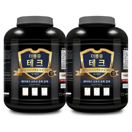 웨이테크 더블유테크 웨이프로틴 단백질보충제 /근육헬스보충제/사은품 증정, 2kg, 2개-추천-상품