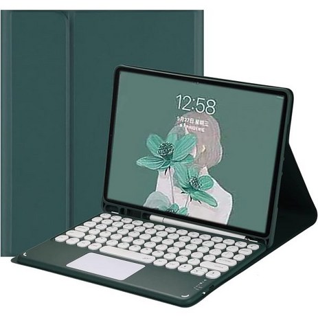 휴대폰 블루투스 ipad 키보드 무선 QYIIBOCASE iPad Pro 2022 (4세대) 포함 케이스 펜슬 홀더가 있는 터치패드 케이스 분리형 마그네틱 트랙패드 커버 아이패드, iPad Pro11(2022/2021/2020), Teal, Teal-추천-상품