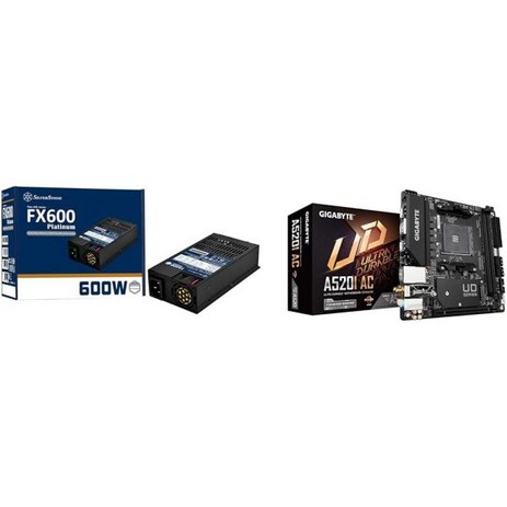 실버스톤 테크놀로지 FX600 플래티넘 싸이베네틱스 600W F르xATX 전원장치 SST PT, Power Supply + Gigabyte A520I-추천-상품